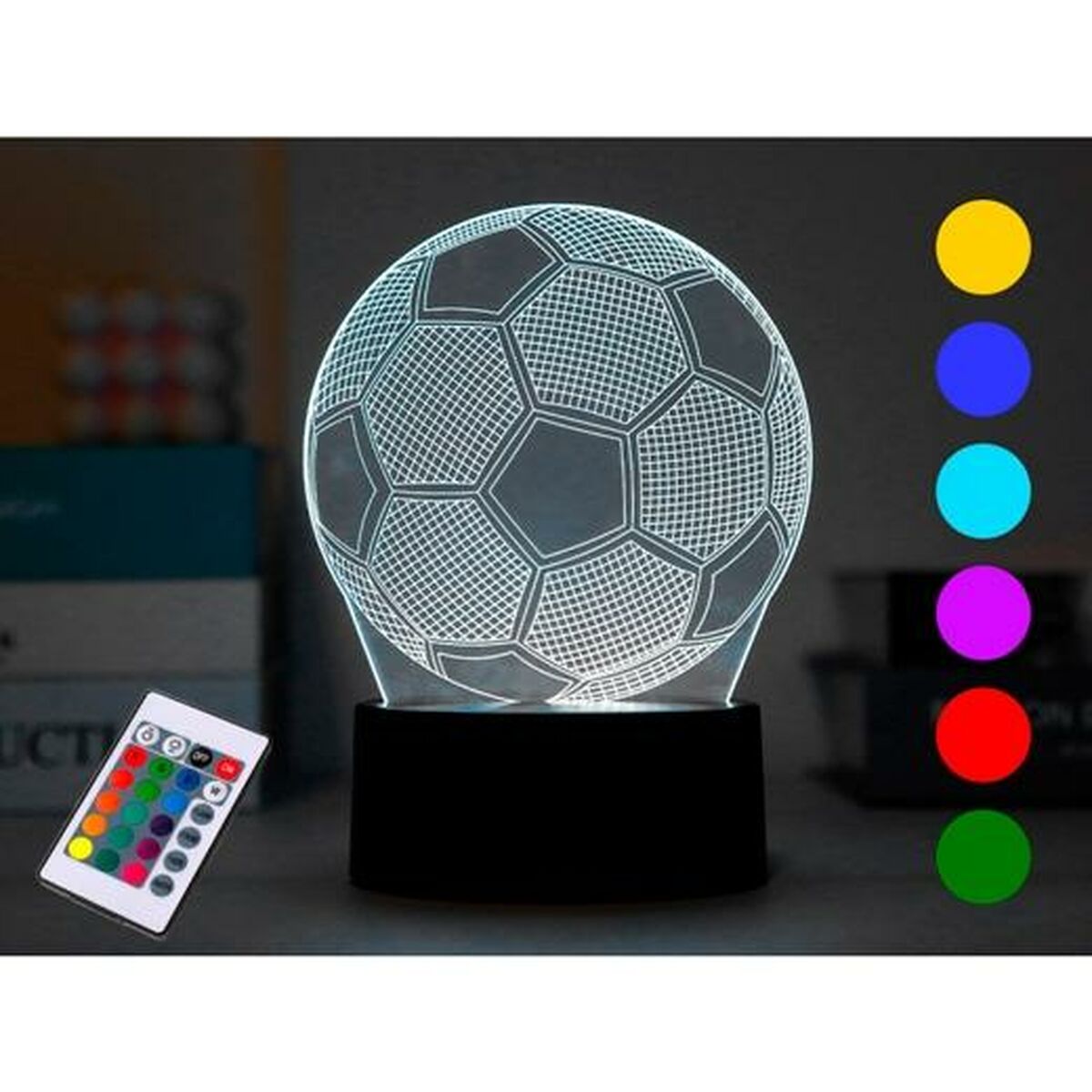LED lampa iTotal Football 3D Vícebarevný